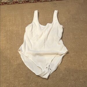 Old Navy Cream Ribbed Bodysuit